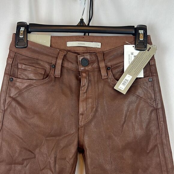 Hudson Jeans Barbara High-Waist BootCut Jeans -Coated Tortoise- Size 24 - Picture 4 of 13